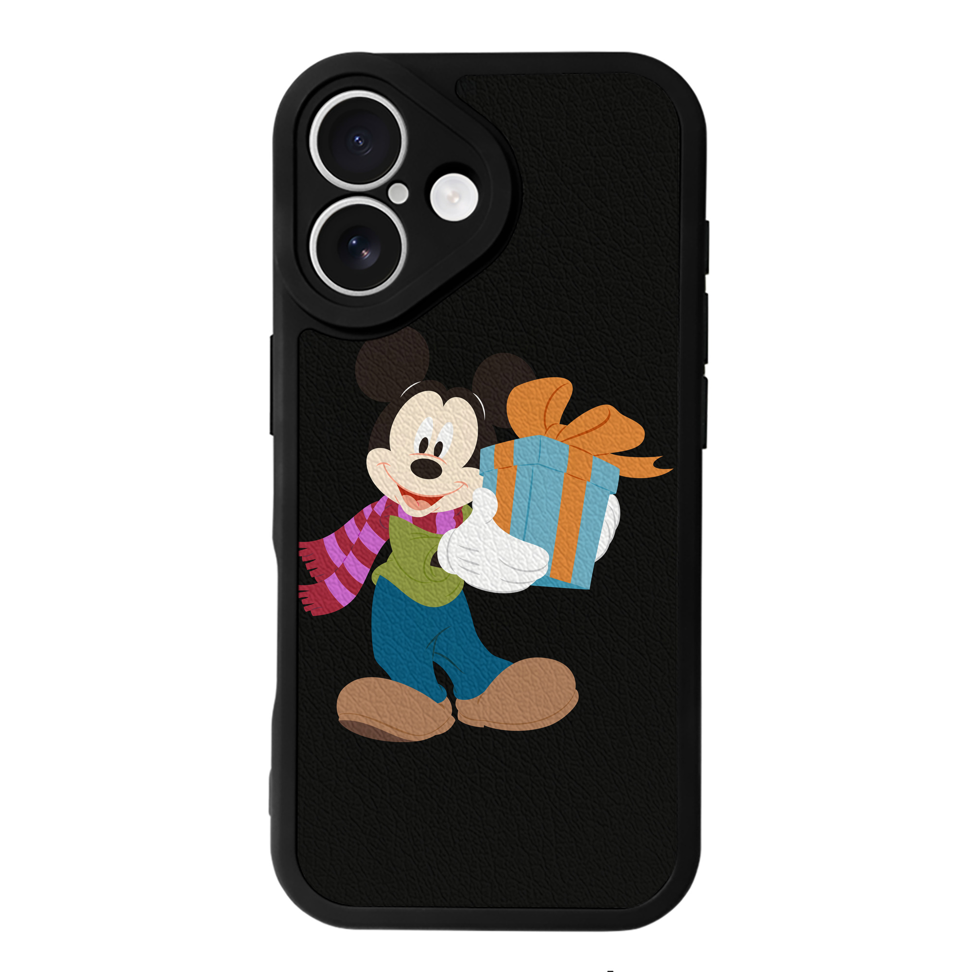 （画像用） ミッキーマウス Mickey Mouse 【iPhone 16シリーズ対応】シリコンスマホケース（レザー調） 材質：シリコン